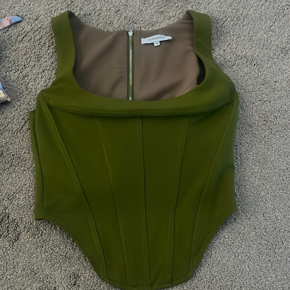 Olive Green Bustier Top